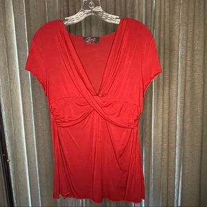 Zexxxy- Large Red Draped Top